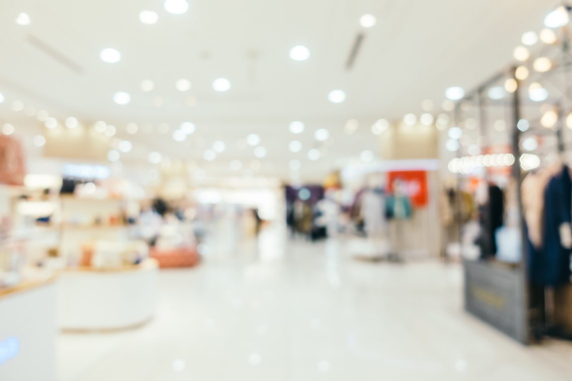 Abstract blur and defocused luxury shopping mall of department s