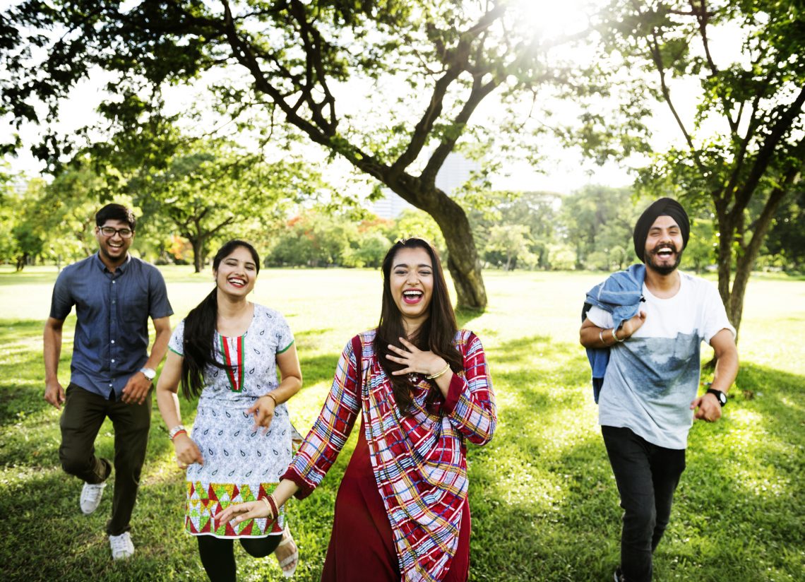 Group of Indian people at the park