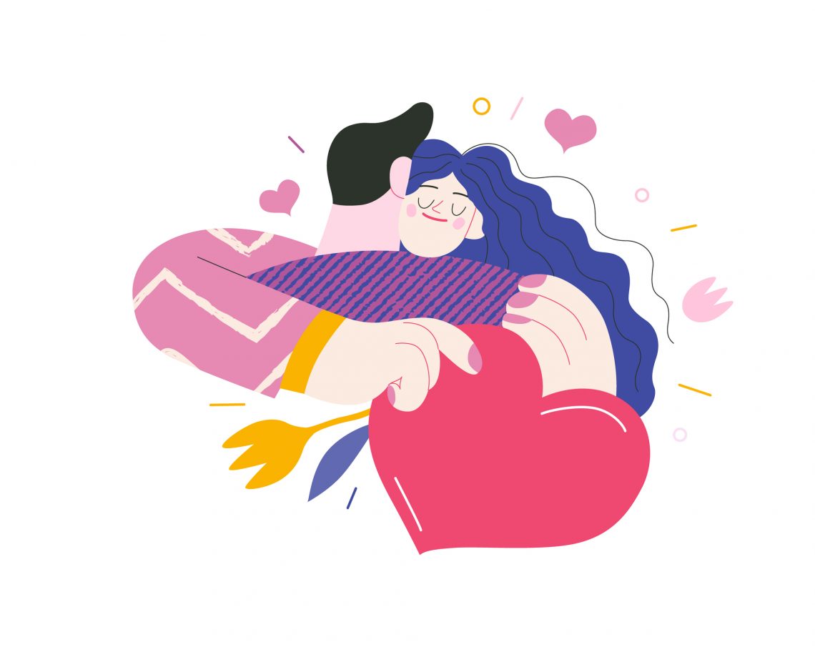 Embracing couple – Valentine graphics