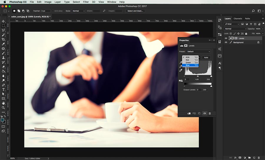 how to remove a color cast in photoshop 4