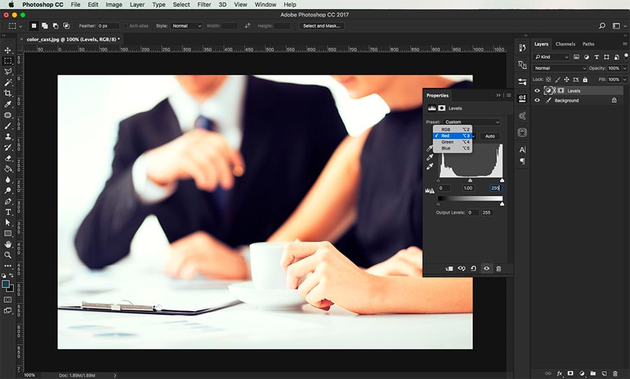 how to remove a color cast in photoshop 8
