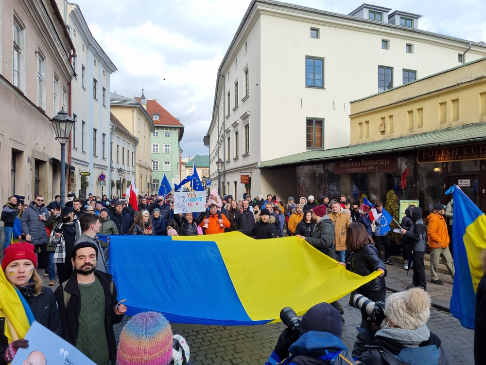 Фото протест проти війни в Україні, Краків, Польща