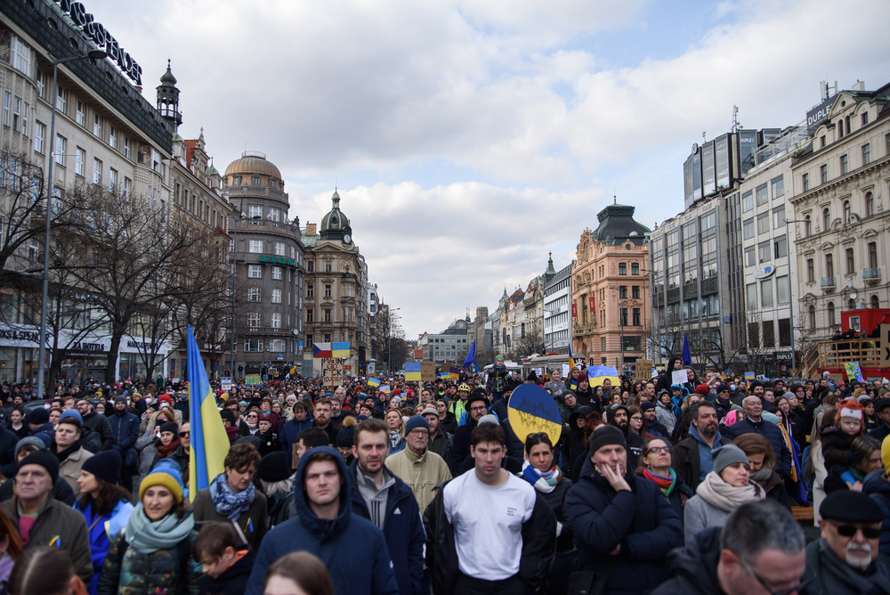 Фото протест проти війни в Україні, Прага, Чехія