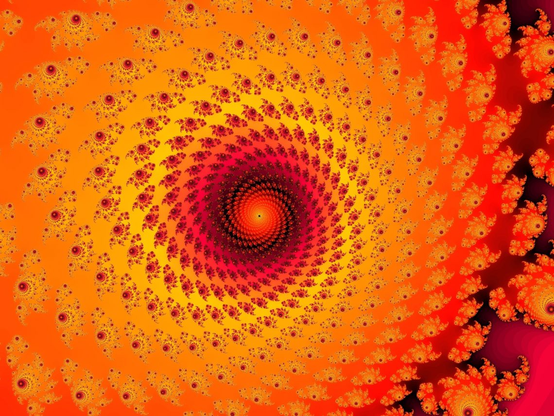 Ілюстрація психоделічне мистецтво помаранчевий калейдоскоп