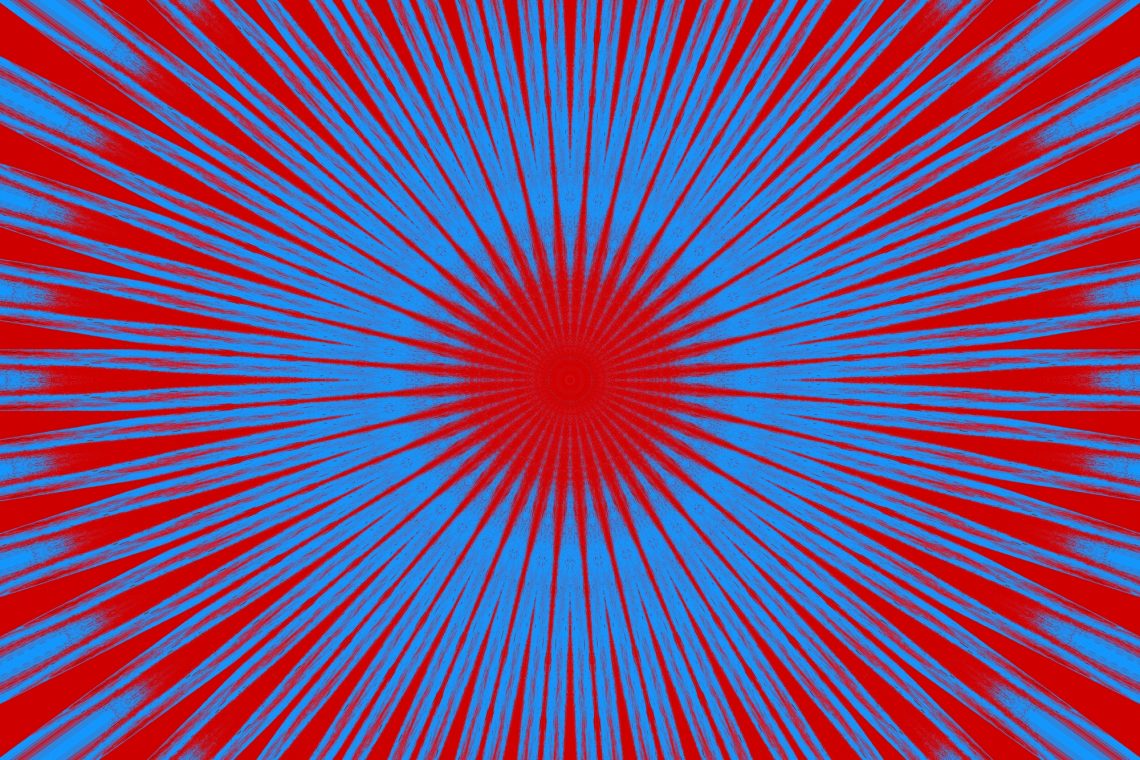 Ілюстрація психоделічне мистецтво абстрактний візерунок синій і червоний
