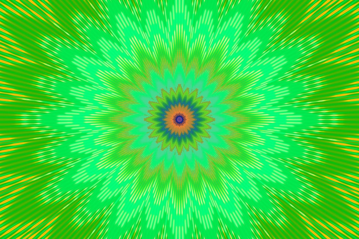 Ілюстрація психоделічне мистецтво зелений геометричний візерунок