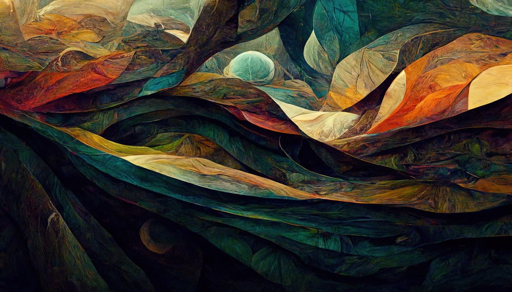 Organic abstract panorama illustration art