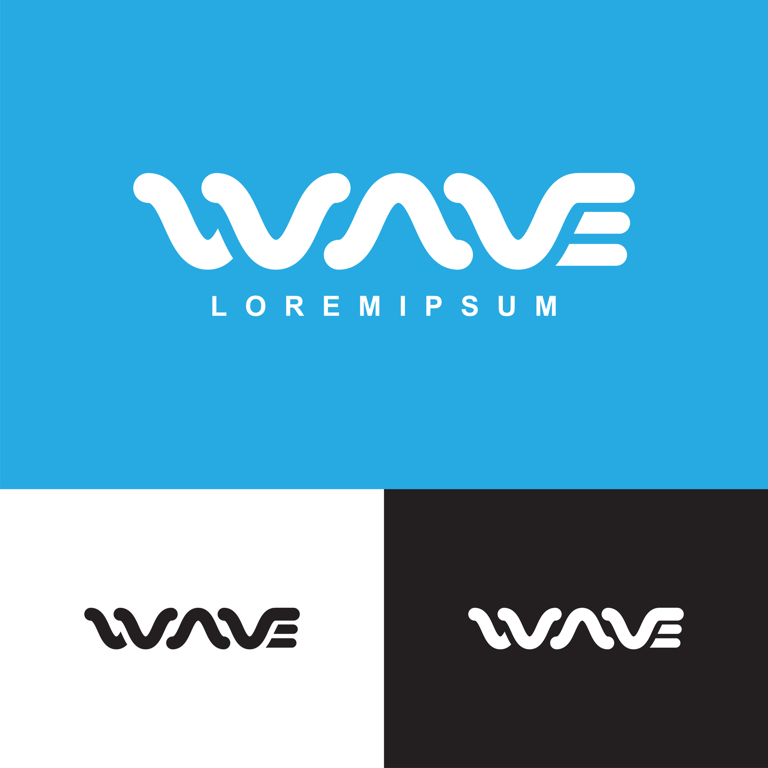 wave wordmark logo design