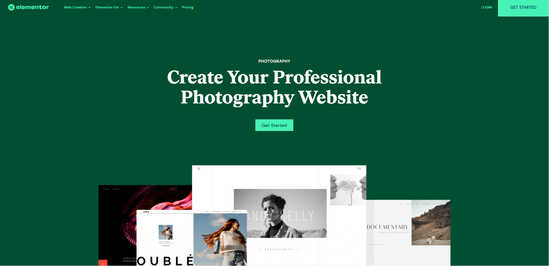 Elementor. - website builder for photographers