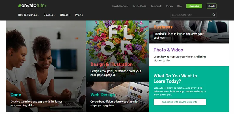 Envato Tuts+. One of the go-to online graphic design tools for tutorials