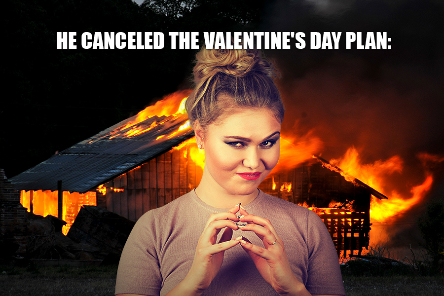 He canceled the Valentine's Day plan: