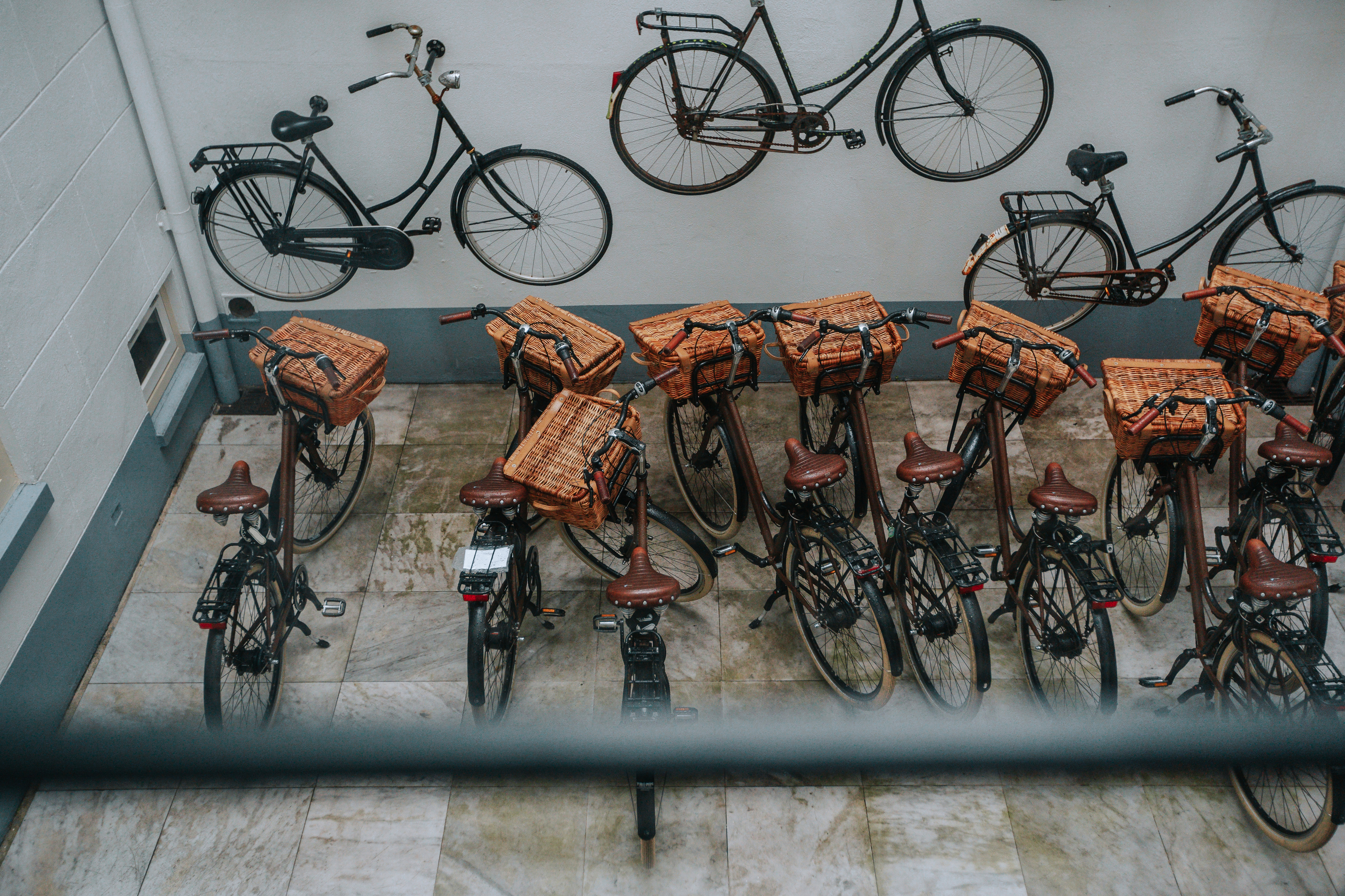 bicycles outside the window