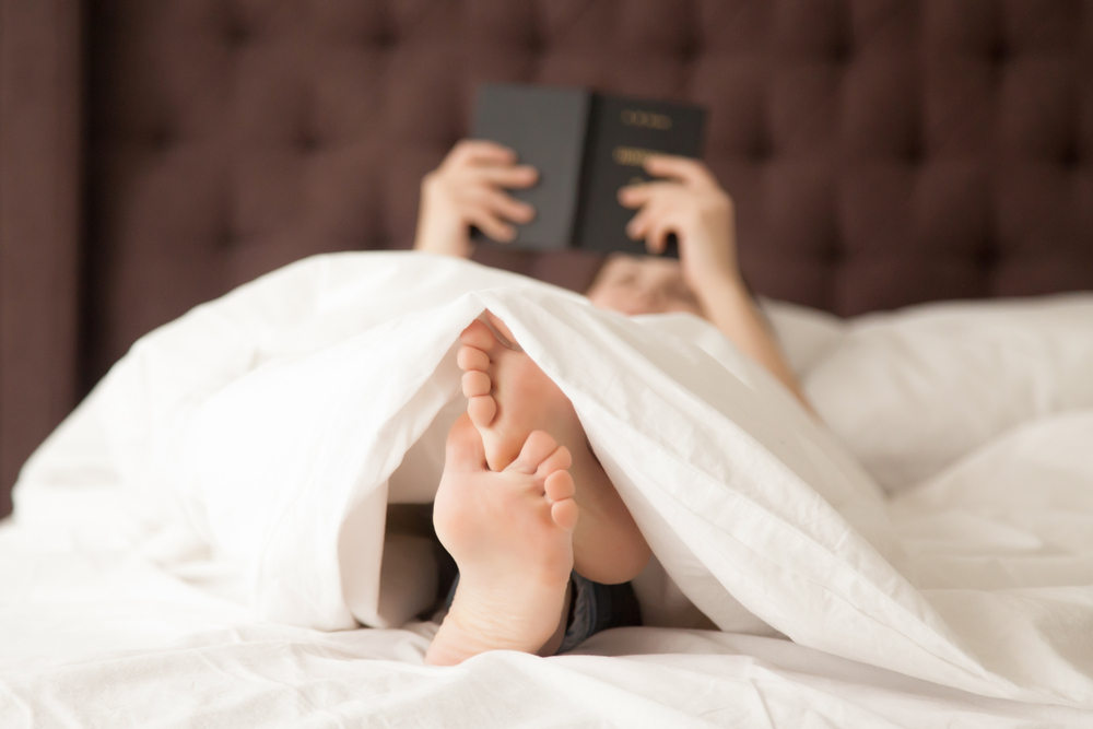 stock photo anti valentines day book bed