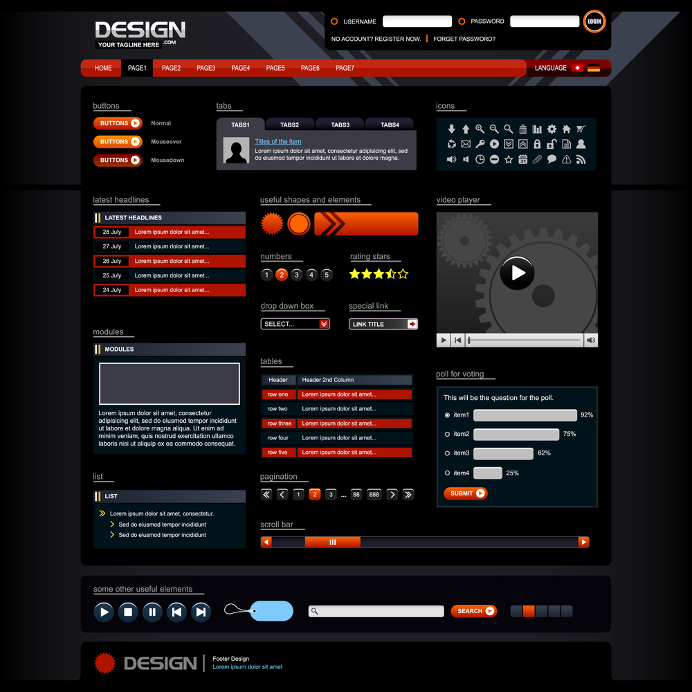 stock illustration web site design