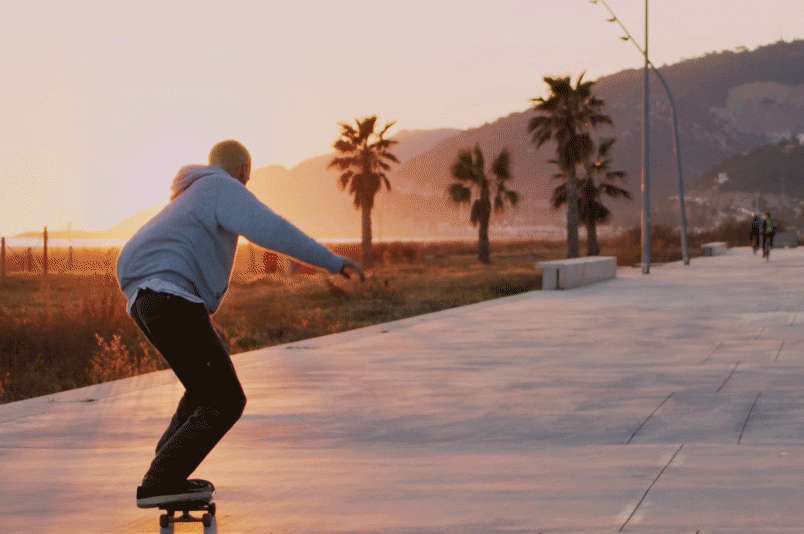 stock video spring skateboarding sunset