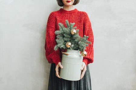 Christmas-themed photo of young woman