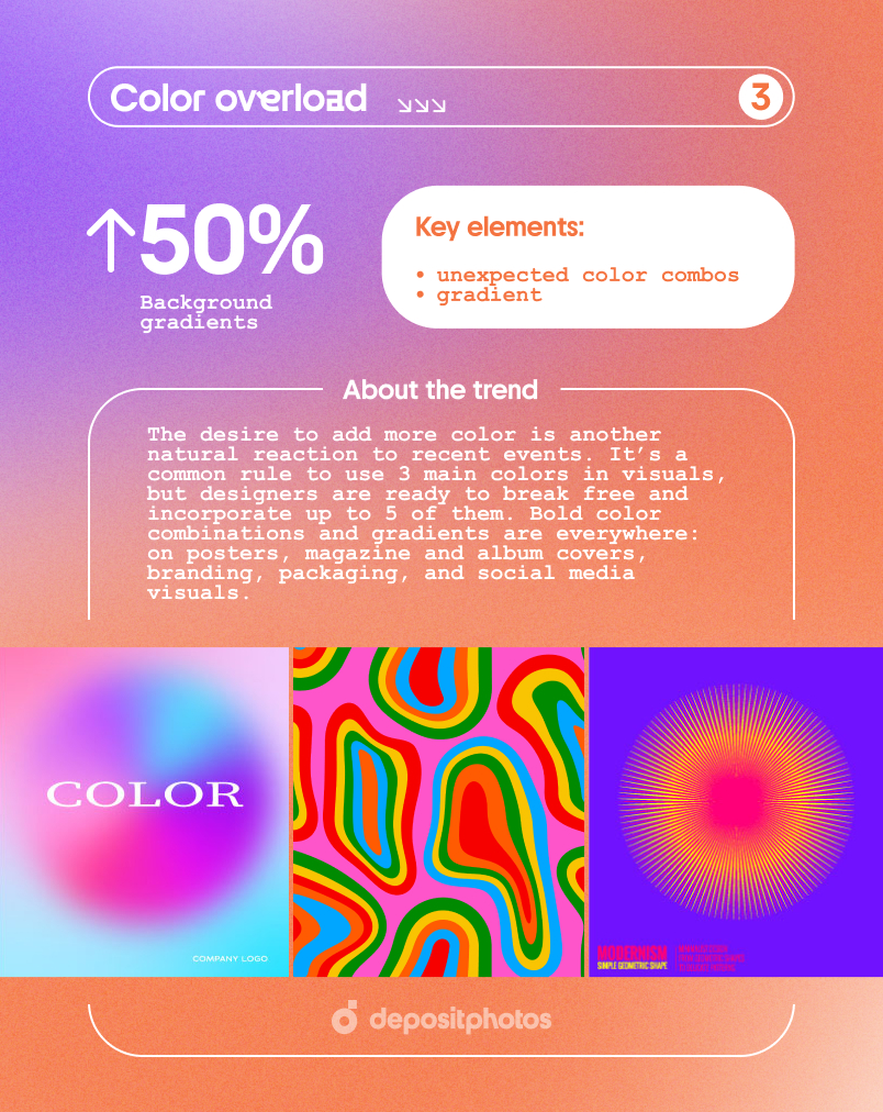 Graphic Design Trends 2022, Color overload