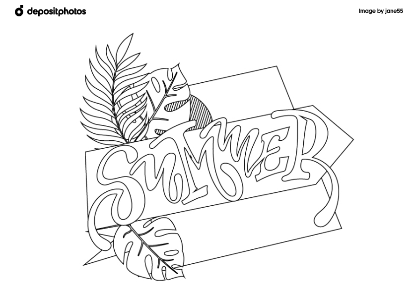 Typography free Summer Coloring Pages to download