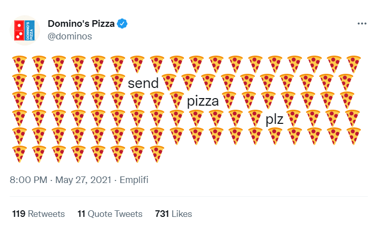 Domino's emoji tweet