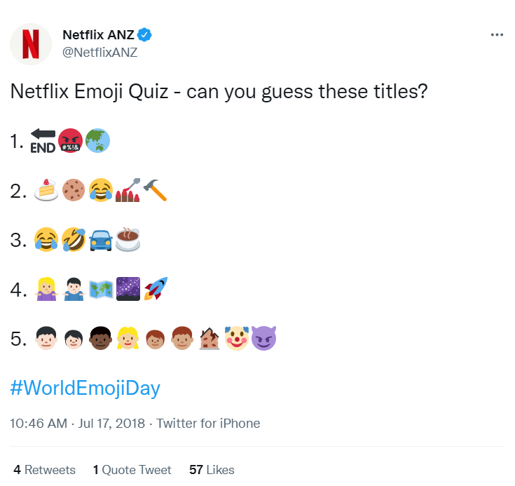 Netflix emoji tweet