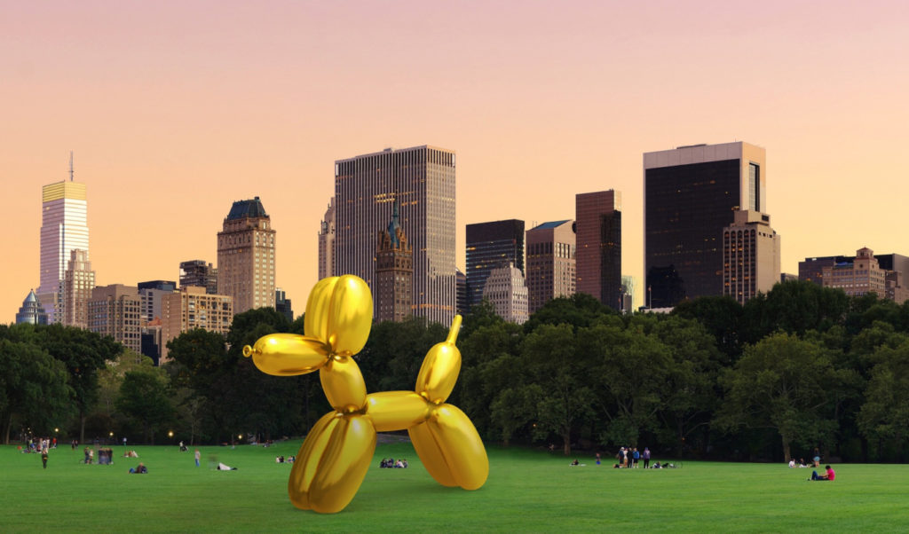 Jeff Koons’s famous stainless steel balloon sculpture in New York