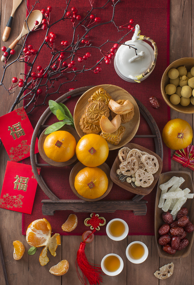 Фотографія святковий стіл на Китайський новий рік