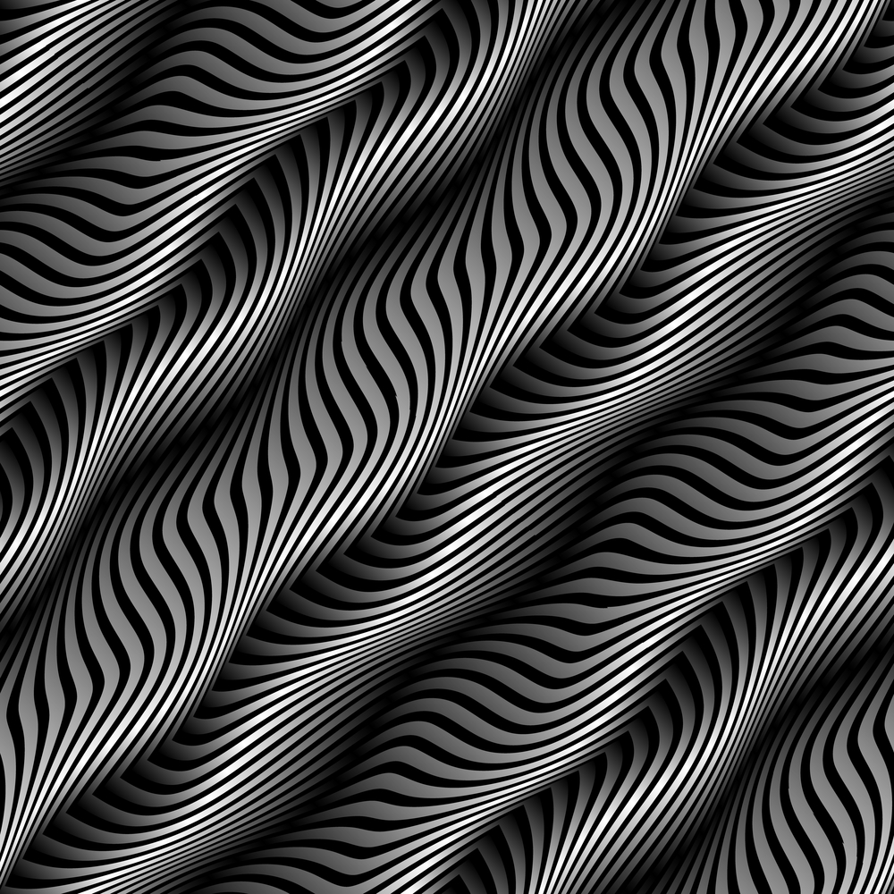 Monochrome embossed texture of silver winding lines. Background