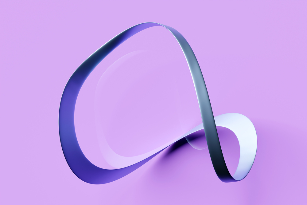 3d illustration of an abstract shape on a purple background