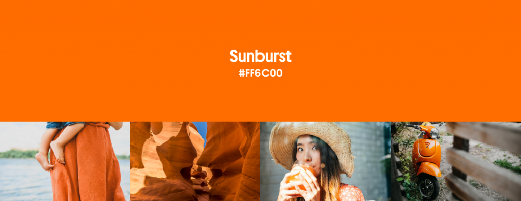 Sunburst: visuals with Sunburst color and HEX code