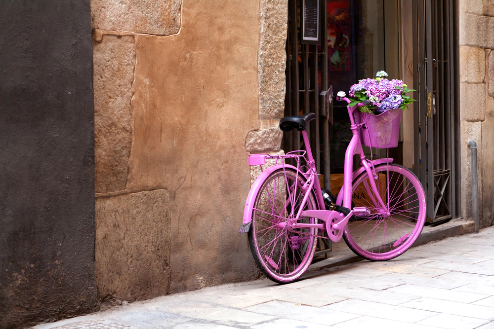 Фото рожевий велосипед