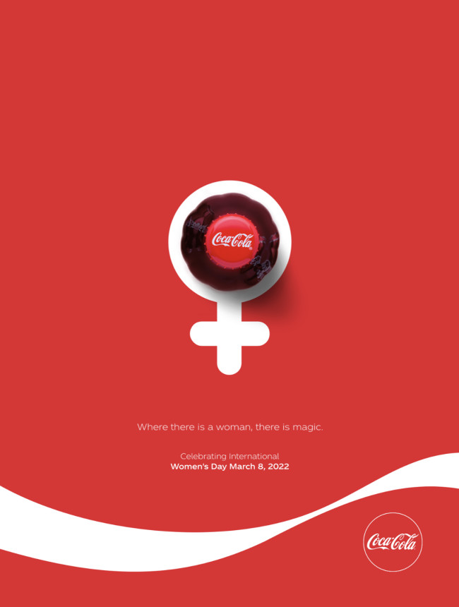 Скріншот постер Coca-Cola до Міжнародного жіночого дня