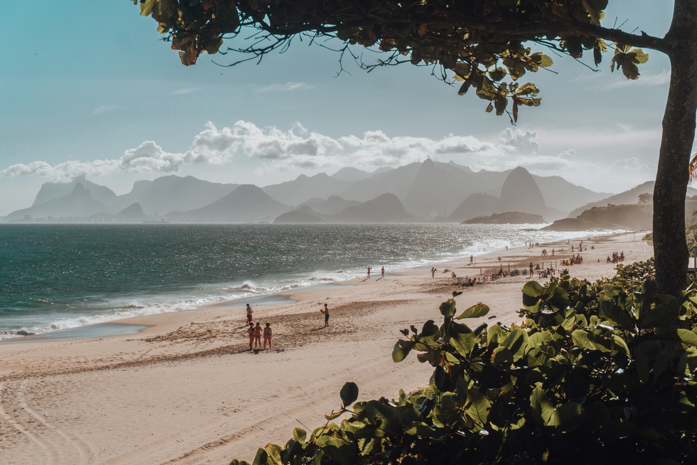 Beautiful view of the beach and the sea captured in Rio De Janeiro, Brazil