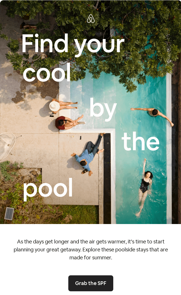 Photo Airbnb summer email campaign 