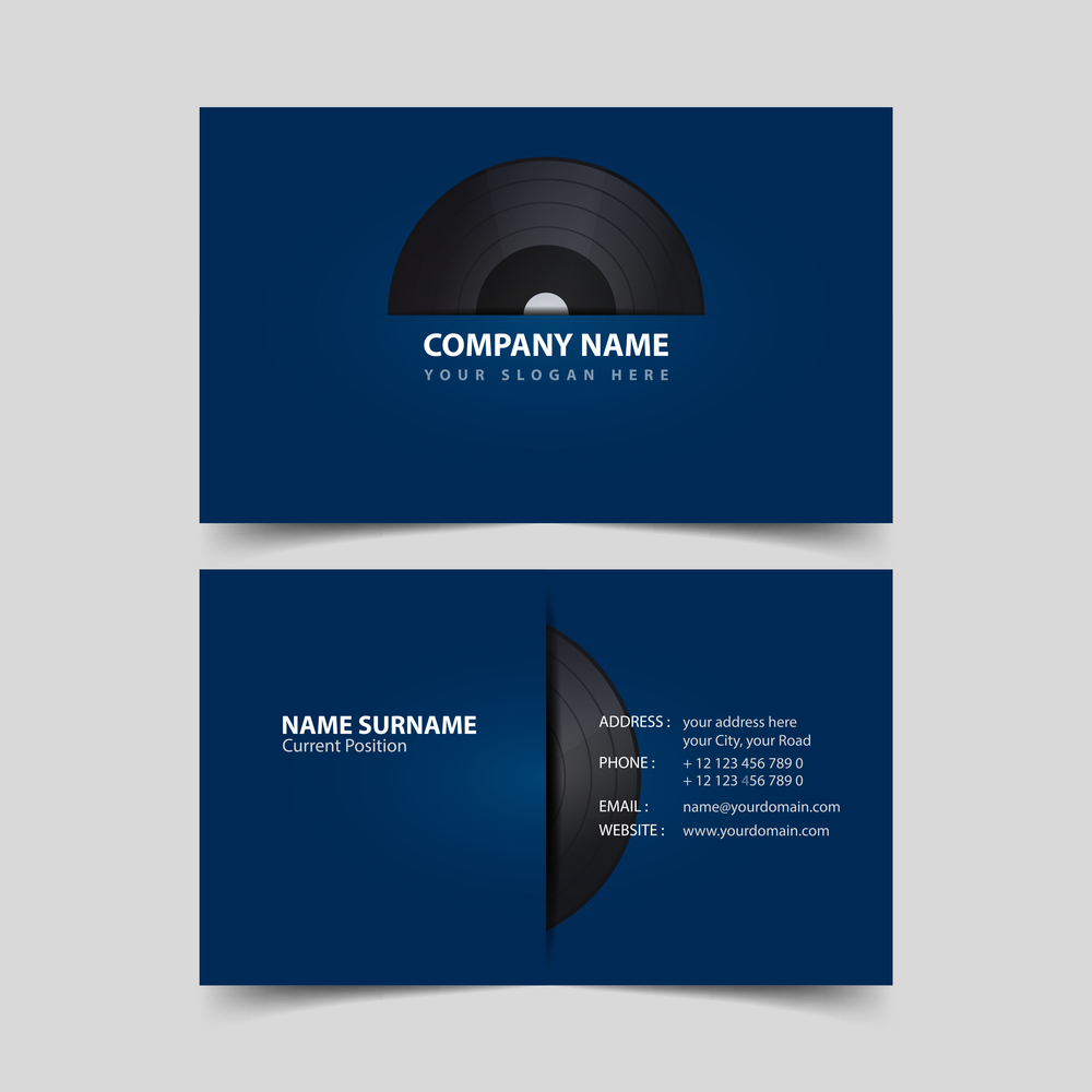 Vinyl record business card design template Depositphotos